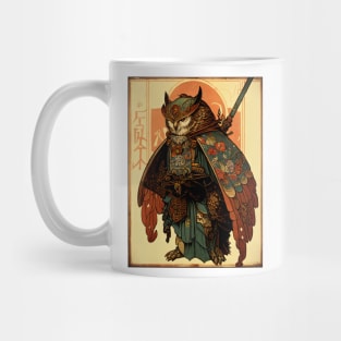 Owl Samurai Art Nouveau Mug